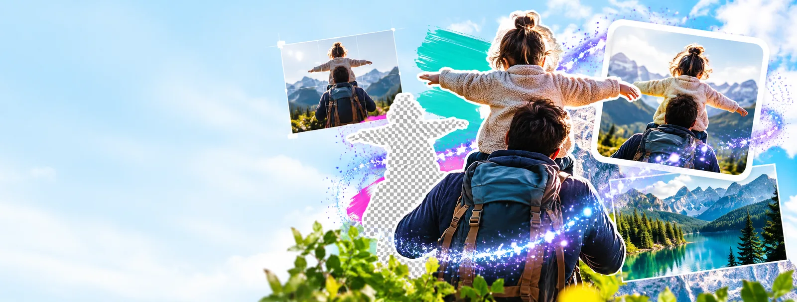 Image editing workspace with an example image