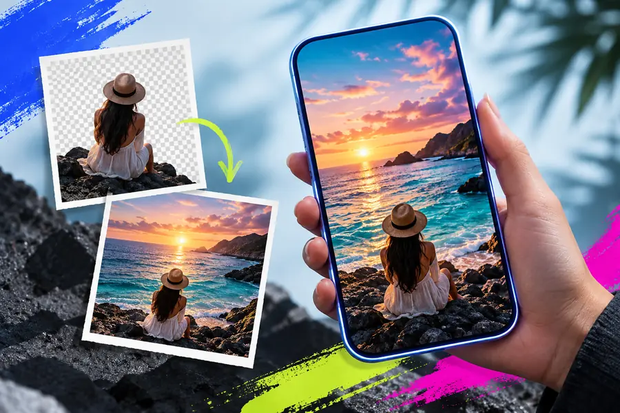An edited image shown in an image editing workspace