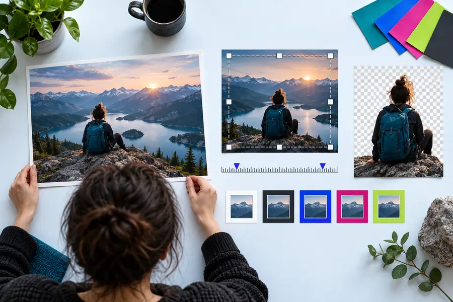 Espacio de trabajo de edición de imágenes antes de un flujo de trabajo de comparación